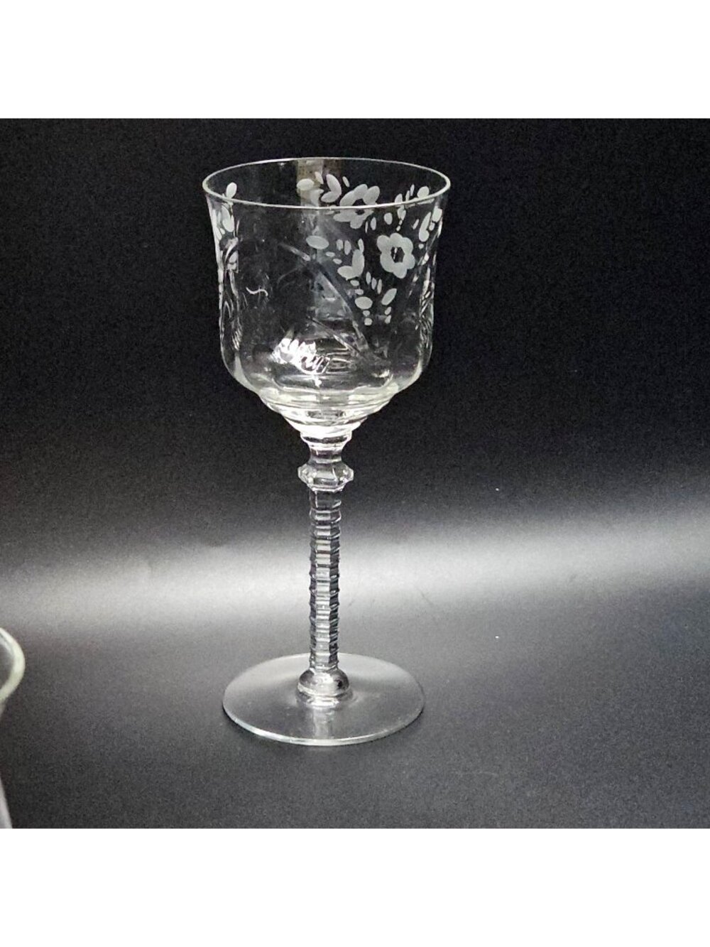 Rock Sharpe Del Mar 7.75" Floral Cut Crystal Water Goblet Elegant Stemware